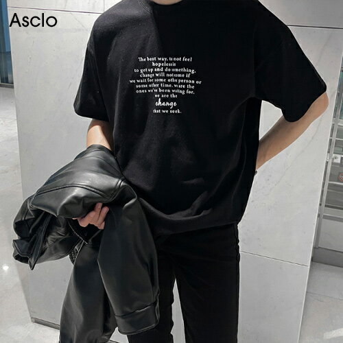 ASCLO(エジュクロ)ASCLO Change Lettering Short Sleeve T Shirt韓国 韓国ファッション　トップス tシャツ 半袖 レタリング オーバーサイズ ストリート メンズ レディース ユニセックス 男女兼用3rdspring2【7】【送料無料】のサムネイル