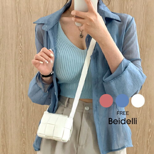 Beidelli(ベイデリ)COCKTAIL SHIRT BEACH SET韓国 韓国ファッション　レディース シースルーシャツ スリーブレス