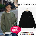 ※新色追加!※MICHYEORA(ミチョラ)ワンポイントロゴトレーナー ブラック カーキ ベージュ 黒 緑 長袖 トレーナー トップス ワンポイント ワンポイントロゴ オルチャン レディース ファッション 韓国 韓国ファッション ※メール便不可【予】