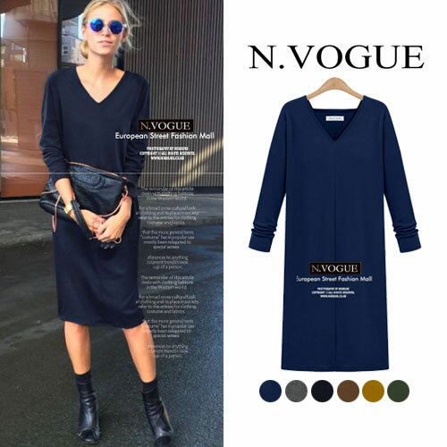 N.VOGUE(エヌヴォーグ)【期間限定送料無料】センターステッチVネックワンピース ワンピース　Vネック　マキシ　ミディアム　妊婦　マタニティ　カジュアル　シンプル ナウアイスタイル(nowistyle) 【3】メール便不可