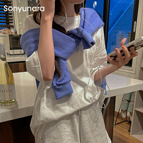 SONYUNARA(ソニョナラ)レイヤード無地tシャツ韓国 韓国ファッション トップス カットソー オーバーサイズ レディース