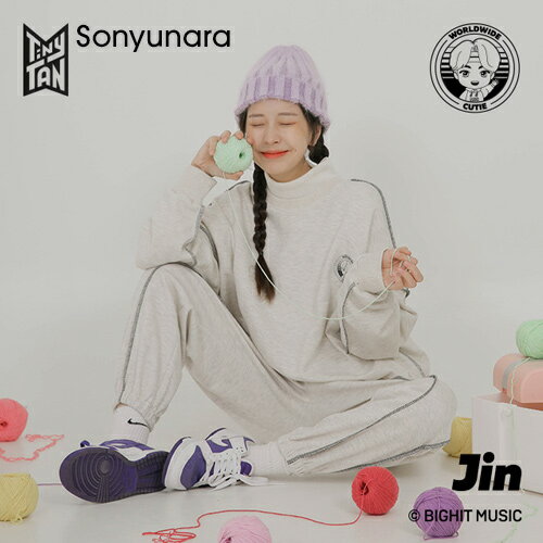 SONYUNARA(ソニョナラ)BTS TinyTAN Stitch Training Set韓国 韓国ファッション 防弾少年団 タイニータン スウェット セットアップ トレーニングウェア ワンマイルウェア レディース