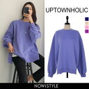 UPTOWNHOLIC(アップタウンホリック)ビタミンスウェット【1/25up_mo】【送料無料】韓国 韓国ファッション スウェット トップス ジャージ サイドスリット ビタミンカラー レディース ファッション【5】※メール便不可