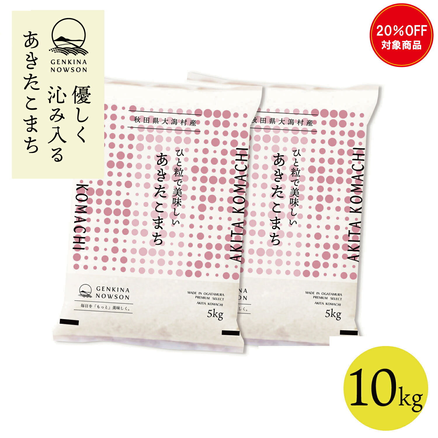 20％OFF！あきたこまち 10kg 送料無料 脱気包装5kg×2袋 選べる精米（白米／無洗米）令和7年産 秋田県産 農家直送 小分