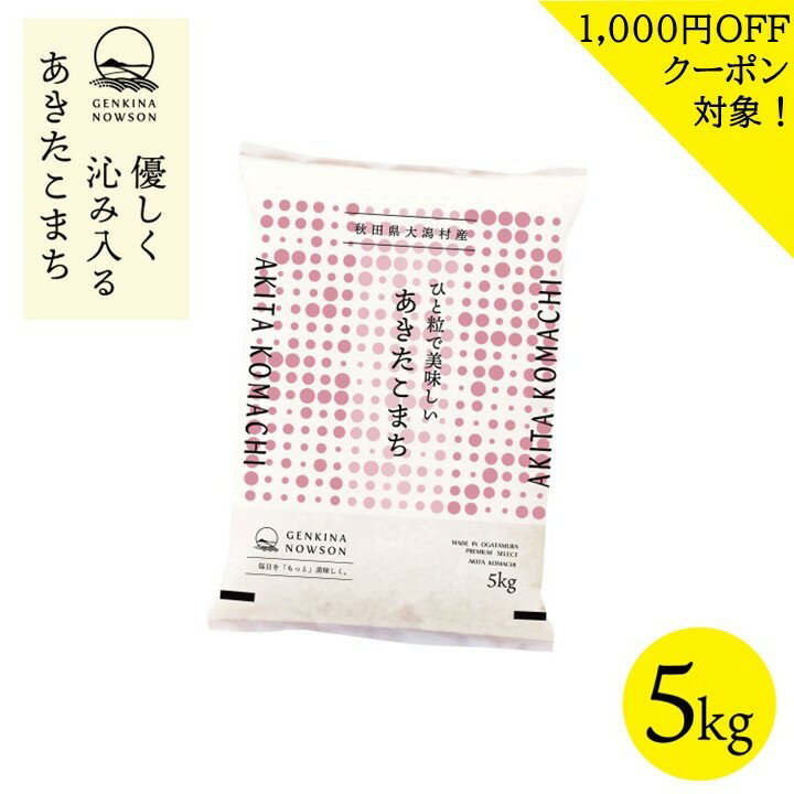 1000円OFFクーポン対象！あきたこまち 5kg 送料無料 脱気包装5kg×1袋 選べる精米（...