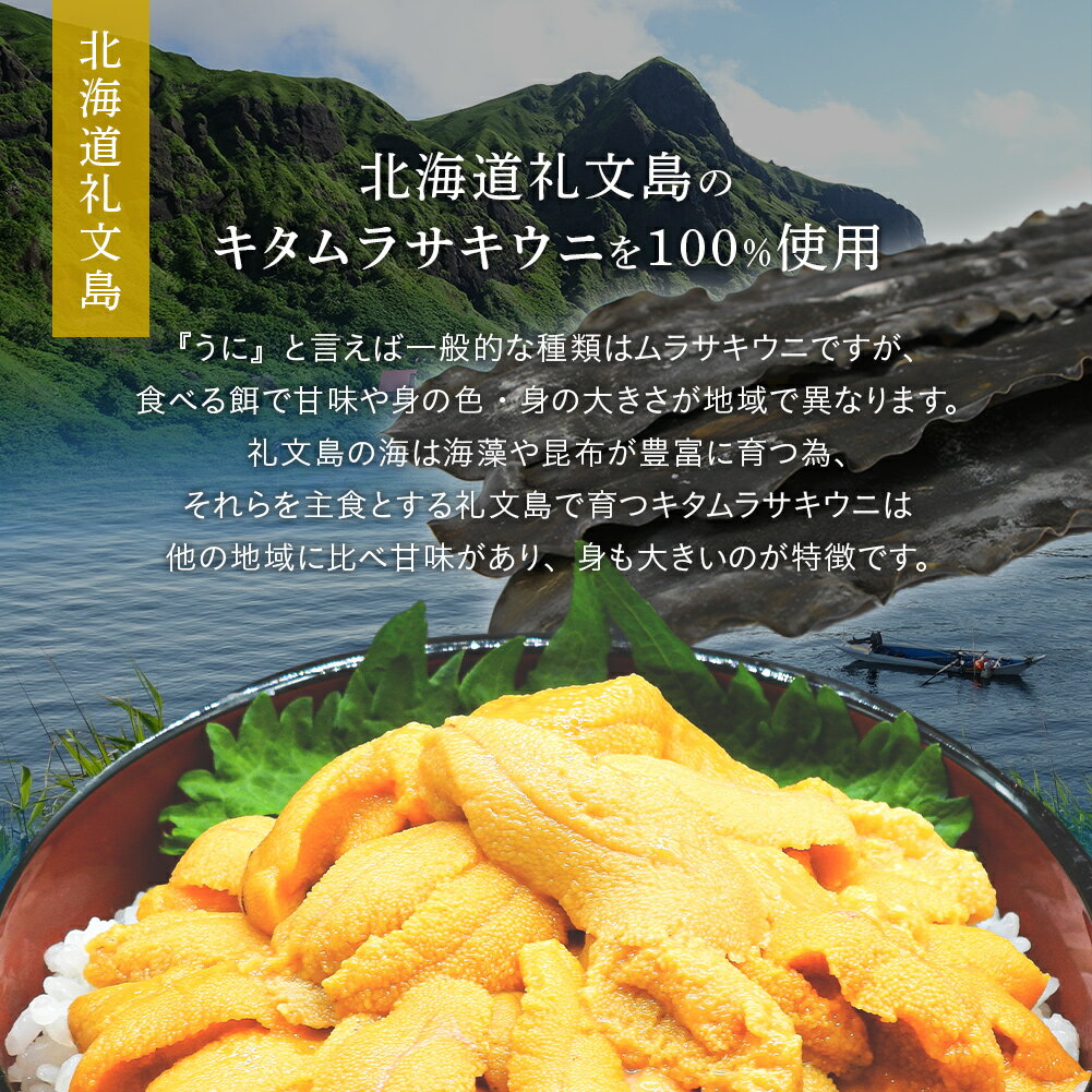 礼文うにキタムラサキウニ 塩水生うに 100g入 1パックから送料無料 無添加 ウニ 利尻 塩水生うに 生ウニ お取り寄せ お中元