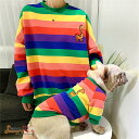ペット用品 親子お揃い ストライプ柄 ボーダー 2点セット パーカー 犬の服 ペアルック 出来る パーカー春秋 小型犬 中型犬 犬服親子 ドッグウェア おしゃれ