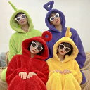 パジャマ ルームウェア 部屋着 ナイトウェア レディース 女の子 テレタビーズ Teletubbies もこもこ オールインワン ロンパース かわいい 暖かい フード 秋 冬