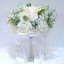 【送料無料】バラ ブーケ 結婚式 ウエディングブーケ トスブーケ クラッチブーケ 造花 アレンジメント 花束 フラワー ギフト インテリア おじゃれ ナチュラル...