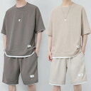 【送料無料】Tシャツ 半袖tシャツ&ショートパンツ ルームウェア 夏 上下セット 大きいサイズ セットアップ ジャージ 半袖 メンズ