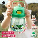 恐竜 ストローマグ 600ml お出かけ かわいい ダイナソー 2wayボトルストロー 直飲み ベビーマグ キッズ 水筒 幼稚園 保育園 おしゃれ こぼれない ...