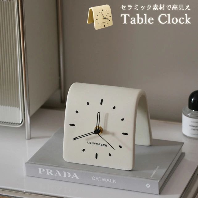 【clock032】卓上時計 シンプル インテリア 雑貨 時計 モダン北欧 可愛い時計 セラミック コンパクト時計 映える時計 ポイント5倍