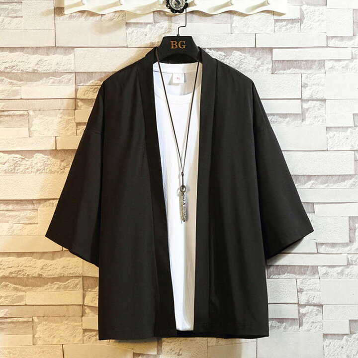 【送料無料】父の日 カーデ メンズファッション 涼しい 無地 七分袖 夏服 甚平風 はおり カーディガン メンズ 羽織