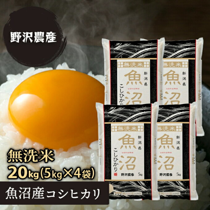 新米 令和2年 2020 【あす楽】【無洗米】 コシヒカリ 20kg(5kg×4) ...