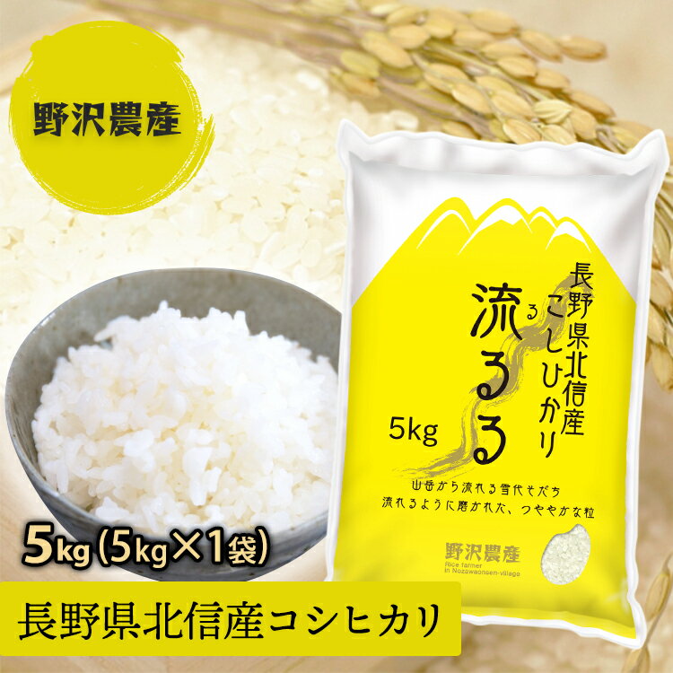 【あす楽】令和元年産 コシヒカリ 白米5kg 流るる 特A産地 長野県北信産 送料無...