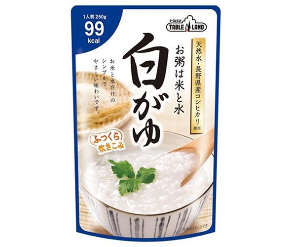 丸善食品工業 テーブルランド 白がゆ 250gパウチ×24(12×2)袋入×(2ケース)｜ 送料無料 レトルト ご飯 粥..