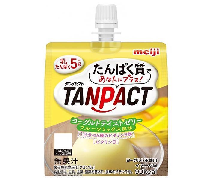 明治 TANPACT ヨーグルトテイストゼリー フルーツミックス風味 180gパウチ×36本入×(2ケース)｜ 送料無料 ゼリー飲料 ゼリー たんぱく質 タンパク質 栄養機能食品