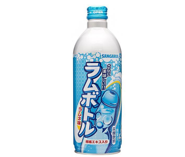 サンガリア ラムボトル 500gボトル缶×24本入×(2ケース)｜ 送料無料 ラムネ ソーダ サイダー 炭酸 スパ..