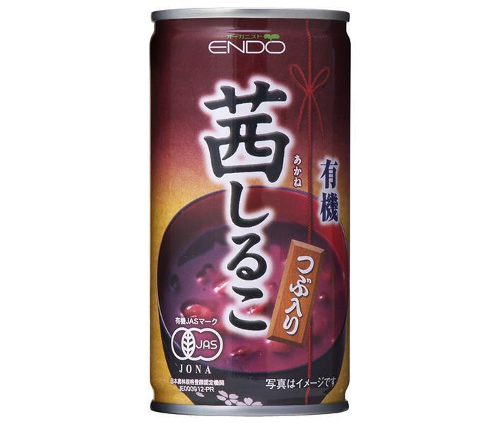 遠藤製餡 有機茜しるこ 190g缶×30本入×(2ケース)｜ 送料無料 おしるこ 缶 有機小豆 オーガニック あずき 有機JAS