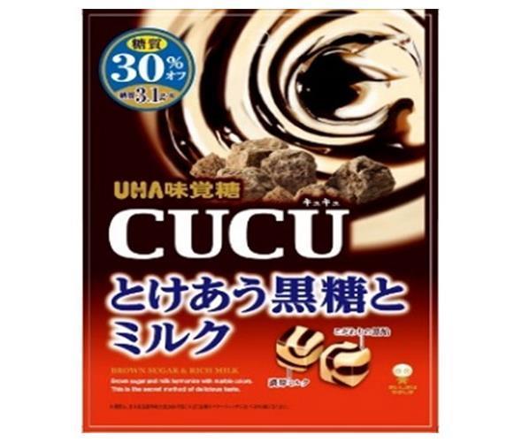 UHA味覚糖 CUCU(キュキュ) とけあう黒糖とミルク 80g×6袋入｜ 送料無料 お菓子 飴・キャンディー 黒糖 あめ アメ ミルク