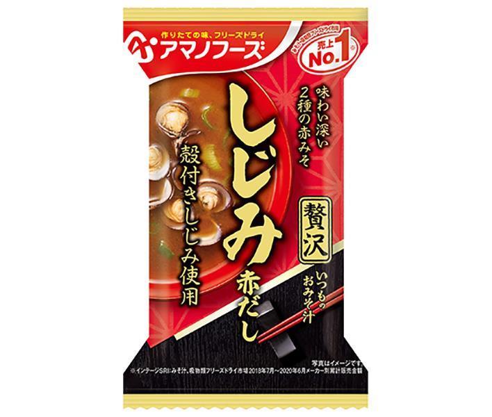 アマノフーズ フリーズドライ いつものおみそ汁贅沢 しじみ(赤だし) 10食×6箱入×(2ケース)｜ 送料無料 一般食品 インスタント食品 味噌汁 即席 1