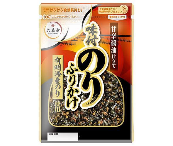 JANコード:4901191508305 原材料 のり、いりごま、砂糖、あられ、食塩、醤油、かつお削り節、でん粉、あおさ、昆布、乳糖、小えび（アミエビ）、かつお粉末、ぶどう糖、もろみ、植物蛋白加水分解物、清酒、みりん、唐辛子、えびエキス、デキストリン、えび（アミエビ）粉末、発酵調味料、ショウガ／調味料（アミノ酸等）、加工デンプン、着色料（カラメル、紅麹）、甘味料（甘草）、酸化防止剤（V.E）、（一部に乳成分・小麦・えび・ごま・さば・大豆を含む） 栄養成分 (1袋(27g)あたり)エネルギー102kcal、たんぱく質7.5g、脂質3.9g、炭水化物10.6g、糖質7.9g、食物繊維2.6g、食塩相当量3.0g、カルシウム73mg(1食(2.5g)あたり)エネルギー9.5kcal、たんぱく質0.70g、脂質0.36g、炭水化物0.98g、糖質0.74g、食物繊維0.25g、食塩相当量0.28g、カルシウム7mg 内容 カテゴリ:一般食品、調味料、ふりかけ 賞味期間 (メーカー製造日より)12ヶ月 名称 ふりかけ 保存方法 高温多湿をさけて保存してください。 備考 製造者:株式会社大森屋 大阪市福島区野田4-3-34 ※当店で取り扱いの商品は様々な用途でご利用いただけます。 御歳暮 御中元 お正月 御年賀 母の日 父の日 残暑御見舞 暑中御見舞 寒中御見舞 陣中御見舞 敬老の日 快気祝い 志 進物 内祝 %D御祝 結婚式 引き出物 出産御祝 新築御祝 開店御祝 贈答品 贈物 粗品 新年会 忘年会 二次会 展示会 文化祭 夏祭り 祭り 婦人会 %Dこども会 イベント 記念品 景品 御礼 御見舞 御供え クリスマス バレンタインデー ホワイトデー お花見 ひな祭り こどもの日 %Dギフト プレゼント 新生活 運動会 スポーツ マラソン 受験 パーティー バースデー