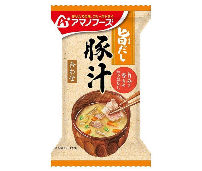 アマノフーズ フリーズドライ 旨だし 豚汁 10食×6箱入×(2ケース)｜ 送料無料 一般食品 インスタント食品 味噌汁 即席