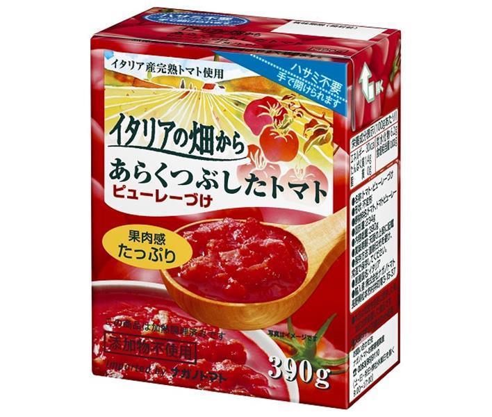 ナガノトマト イタリアの畑から あらくつぶしたトマト ピューレーづけ 390g×12箱入| 送料無料 トマトピューレ トマトソース 調味料