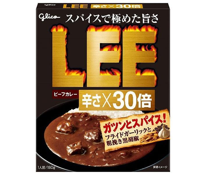 江崎グリコ ビーフカレーLEE 辛さ×30倍 180g×10箱入｜ 送料無料 リー 一般食品 レトルトカレー スパイスのサムネイル