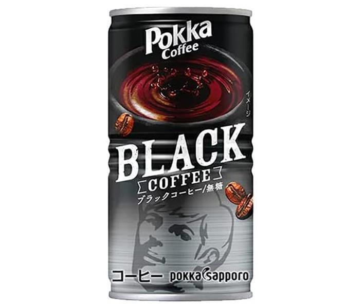 ポッカサッポロ ポッカコーヒー ブラック 185g缶×30本入×(2ケース)｜ 送料無料 無糖 ブラック 缶コーヒー 珈琲