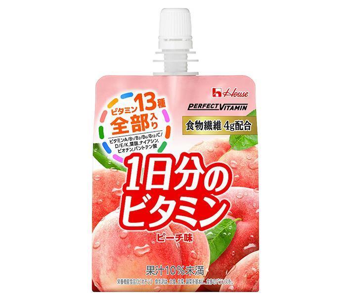 ハウスウェルネス PERFECT VITAMIN(パーフェクトビタミン) 1日分のビタミンゼリー 食物繊維 180gパウチ×24本入｜ 送料無料 栄養機能食品 ゼリー飲料 ビオチン