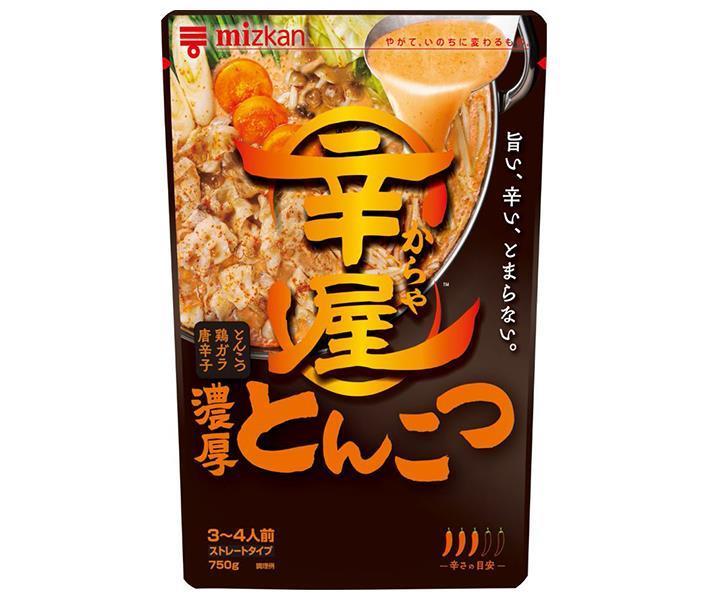 ミツカン 辛屋 濃厚とんこつ鍋つゆ ストレート 750g×12袋入｜ 送料無料 調味料 鍋つゆ 素 