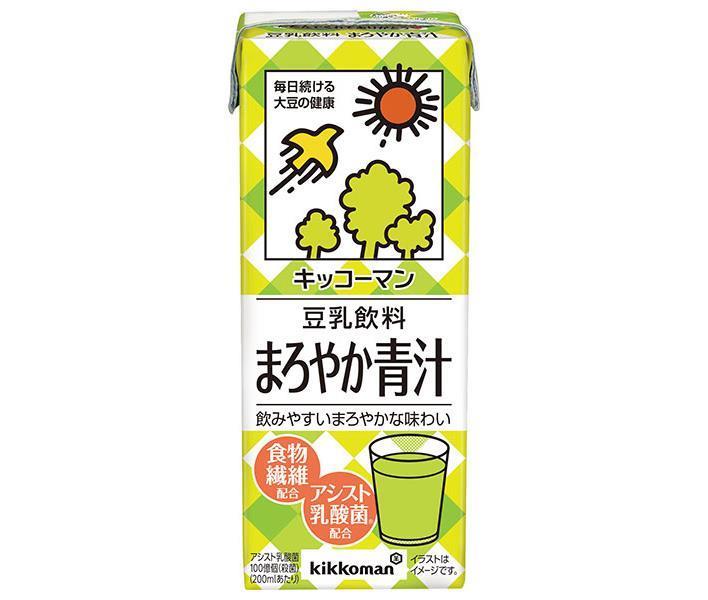 キッコーマン 豆乳飲料 まろやか青汁 200ml紙パック×18本入×(2ケース)｜ 送料無料 豆乳 紀文 青汁 食物繊維