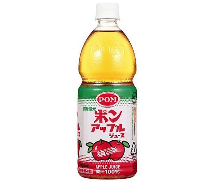 えひめ飲料 POM(ポン) アップルジュース 100％ 800mlペットボトル×6本入×(2ケース)｜ 送料無料 果実飲料 PET リンゴジュース 100％ りんご