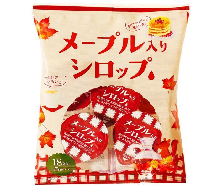 サクラ食品工業 メープル入りシロップ (18g×5個)×15袋入×(2ケース)｜ 送料無料 一般食品 シロップ メープルシロップ