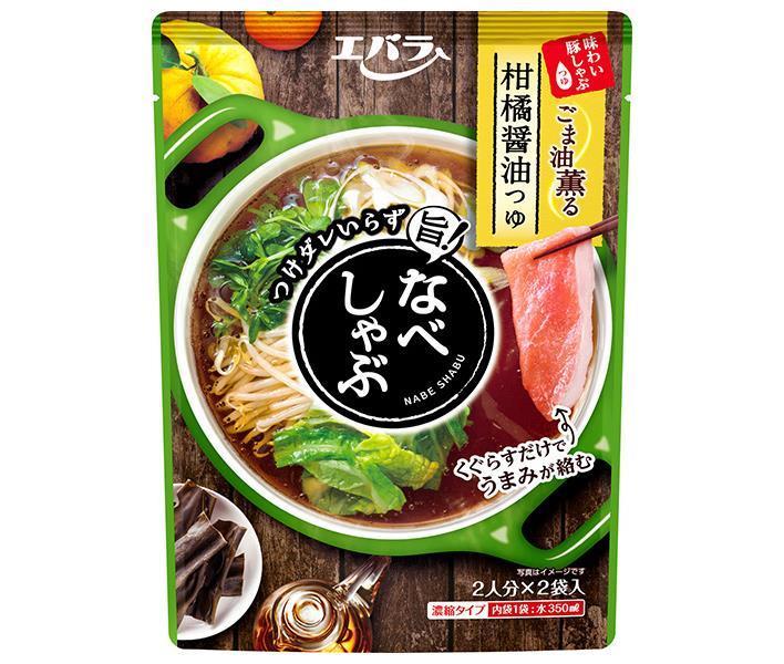 エバラ食品 なべしゃぶ 柑橘醤油つゆ 200g(100g×2袋)×12袋入｜ 送料無料 調味料 鍋つゆ だし しょうゆ しゃぶしゃぶ