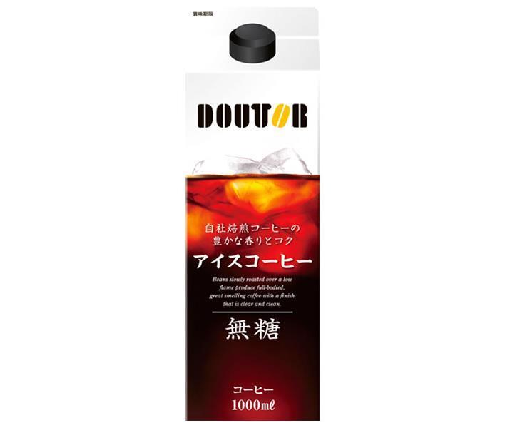 ドトールコーヒー ドトール リキッドアイスコーヒー 無糖 1000ml紙パック×6本入｜ 送料無料 珈琲 アイスコーヒー 無糖 紙パック