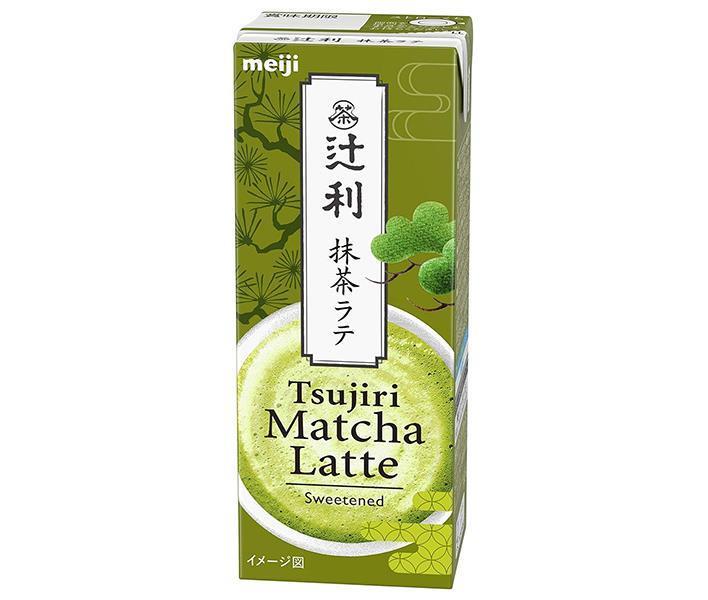 【送料無料・メーカー/問屋直送品・代引不可】明治 辻利 抹茶ラテ 200ml紙パック×24本入｜ 乳飲料 抹茶 ミルク