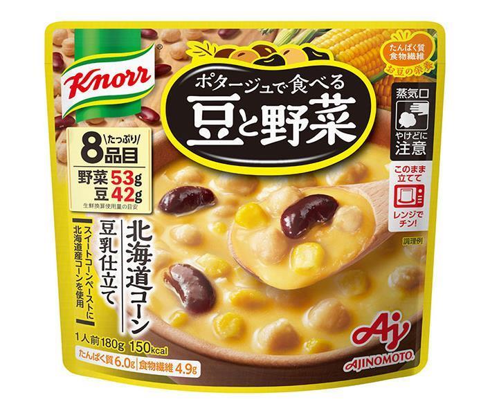 味の素 クノール ポタージュで食べる豆と野菜 北海道コーン 豆乳仕立て 180g×7袋入×(2ケース)｜ 送料無..