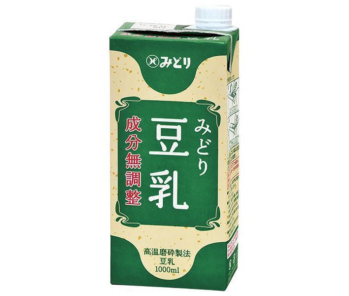 九州乳業 みどり 豆乳 成分無調整 1000ml紙パック×12(6×2)本入｜ 送料無料 豆乳 豆乳飲料 無調製豆乳