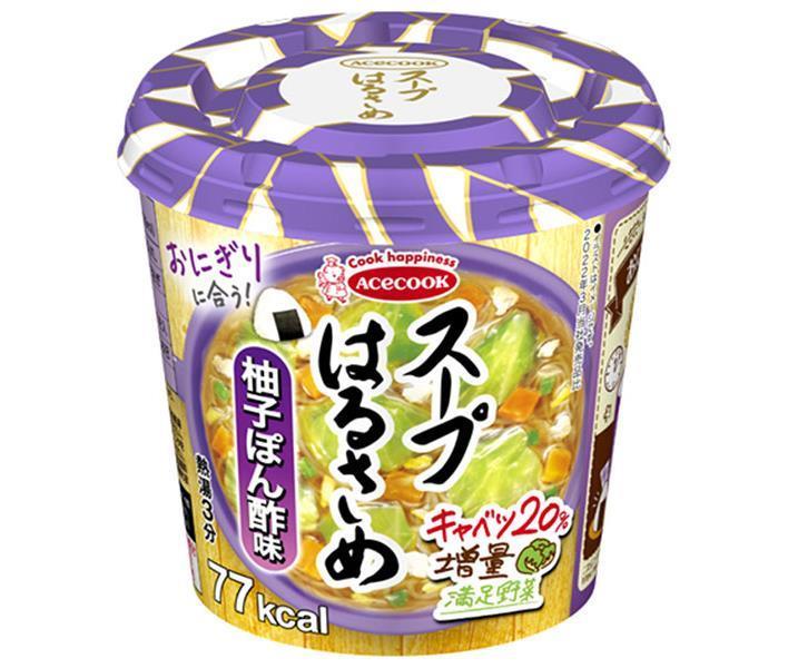 エースコック スープはるさめ 柚子ぽん酢味 32g×12(6×2)個入｜ 送料無料 はるさめ 春雨 スープ インスタント 即席