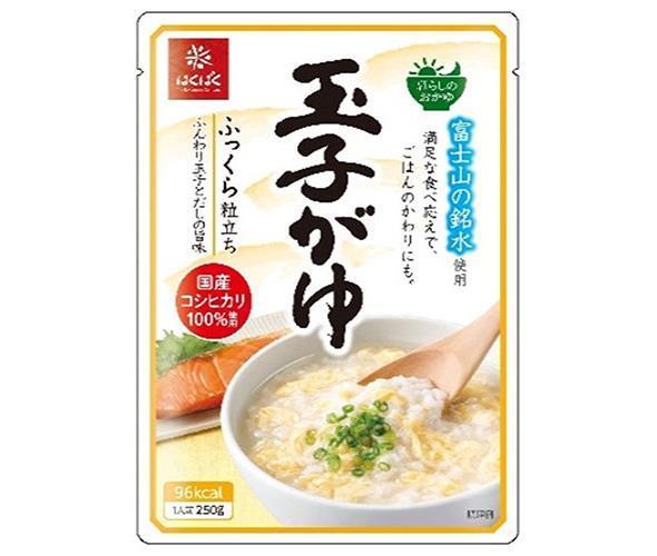 JANコード:4902571289081 原材料 鶏卵(国産)、うるち米(国産)、かつお節エキス、しょうゆ(小麦・大豆を含む)、食塩、酵母エキスパウダー、砂糖/増粘剤(加工でん粉)、酸味料 栄養成分 (250gあたり)エネルギー96kcal、たんぱく質3.5g、脂質2.5g、炭水化物14.8g、食塩相当量1.1g、バナジウム15μg 内容 カテゴリ：一般食品、お粥サイズ:235〜365(g,ml) 賞味期間 (メーカー製造日より)18ヶ月 名称 米飯類(かゆ) 保存方法 直射日光・湿気を避け、常温で保存してください。 備考 販売者:株式会社はくばく山梨県南巨摩郡富士川町最勝寺1351 ※当店で取り扱いの商品は様々な用途でご利用いただけます。 御歳暮 御中元 お正月 御年賀 母の日 父の日 残暑御見舞 暑中御見舞 寒中御見舞 陣中御見舞 敬老の日 快気祝い 志 進物 内祝 %D御祝 結婚式 引き出物 出産御祝 新築御祝 開店御祝 贈答品 贈物 粗品 新年会 忘年会 二次会 展示会 文化祭 夏祭り 祭り 婦人会 %Dこども会 イベント 記念品 景品 御礼 御見舞 御供え クリスマス バレンタインデー ホワイトデー お花見 ひな祭り こどもの日 %Dギフト プレゼント 新生活 運動会 スポーツ マラソン 受験 パーティー バースデー