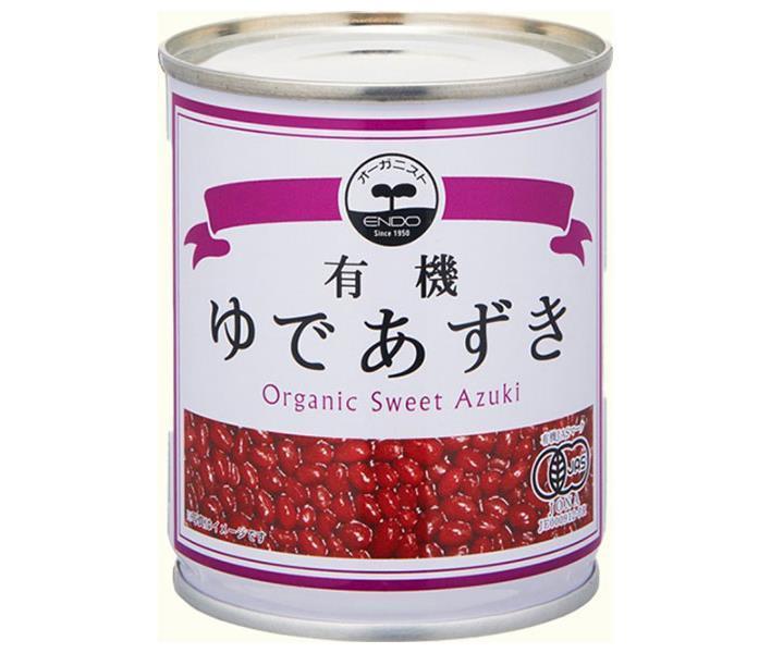 遠藤製餡 有機 ゆであずき 250g缶×24(6×4)個入｜ 送料無料 ゆで小豆 オーガニック 有機JAS 小豆 あんこ