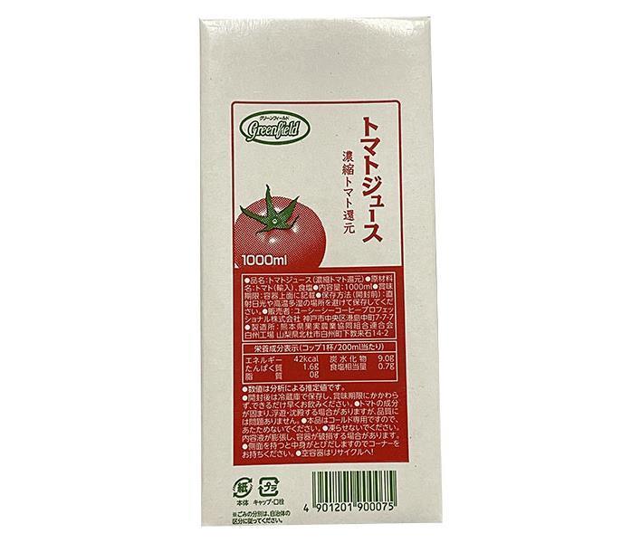 UCC GreenField(グリーンフィールド) トマトジュース 濃縮トマト還元 有塩 1000ml紙パック×6本入｜ 送料無料 野菜 トマト 紙パック 1l 1L