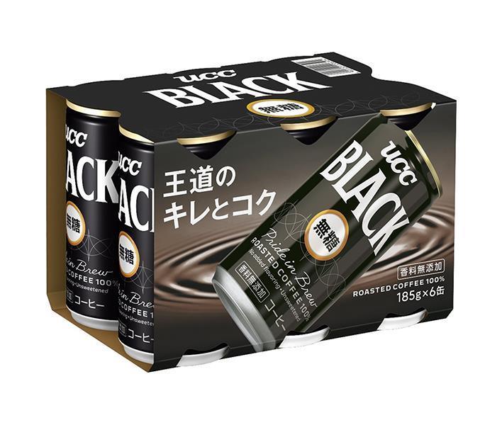 UCC BLACK(ブラック) 無糖(6缶パック) 185g缶×30(6×5)本入×(2ケース)｜ 送料無料 缶コーヒー コーヒー 珈琲 ブラック