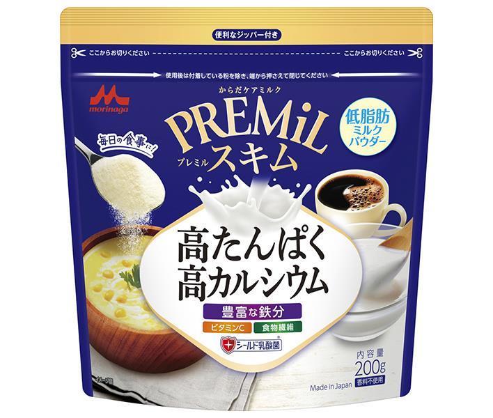 森永乳業 PREMiL スキム 200g×12袋入｜ 送料無料 栄養 ビタミン カルシウム クリーム 脱脂粉乳