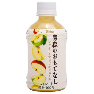 青森県りんごジュース シャイニー 青森のおもてなし 280mlペットボトル×24本入×(2ケース)| 送料無料 果実飲料 アップル りんご 果汁100% PET