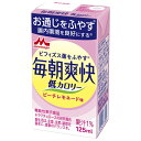森永乳業 毎朝爽快 ピーチレモネード味【機能性表示食品】 125ml紙パック×24本入| 送料無料 機能性表示食品 ラクチュロース ビフィズス菌 低カロリー