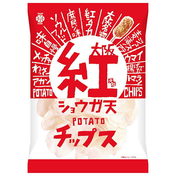アイデアパッケージ 大阪 紅ショウガ天 ポテトチップス 90g×5袋入×(2ケース)| 送料無料 お菓子 おやつ スナック菓子 ポテチ