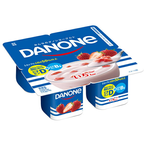 【送料無料・メーカー/問屋直送品・代引不可】【チルド(冷蔵)商品】ダノンジャパン ダノンヨーグルト いちご (70g×4)×6個入| ダノン ヨーグルト ダノン...